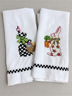 MacKenzie-Childs | Bunny Guest Towels Set of 2 Easter 70113-021